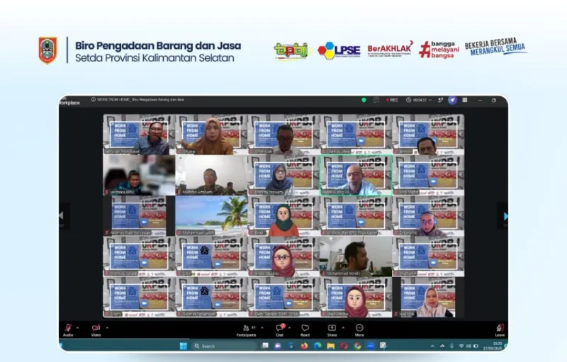 Rapat Koordinasi secara daring dalam rangka penerapan pola kerja Work From Home (WFH). 
